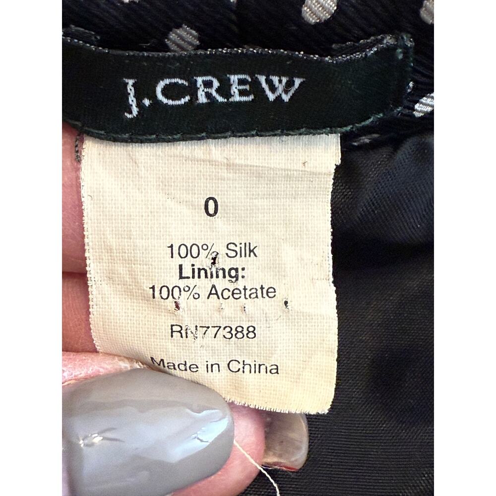 Women's Vintage J. Crew 100% Silk Black and white‎ Polka Dot Dress Size 0 - Picture 4 of 8